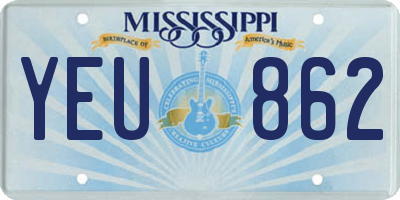 MS license plate YEU862
