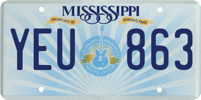 MS license plate YEU863