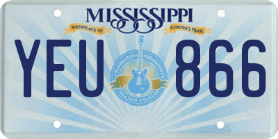MS license plate YEU866
