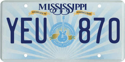 MS license plate YEU870