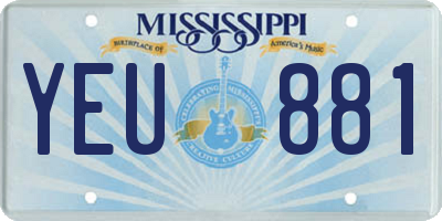 MS license plate YEU881