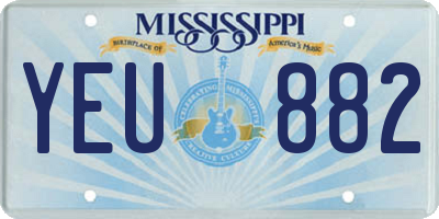 MS license plate YEU882