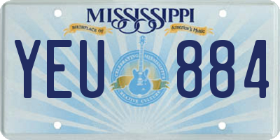 MS license plate YEU884