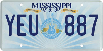 MS license plate YEU887