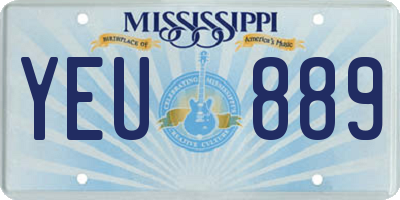 MS license plate YEU889