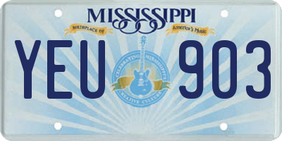 MS license plate YEU903
