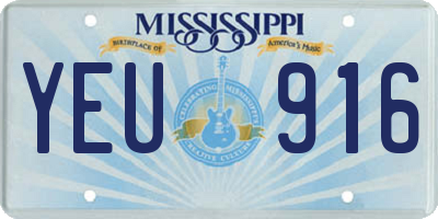 MS license plate YEU916