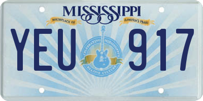 MS license plate YEU917