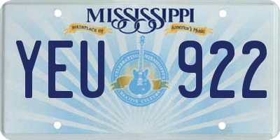 MS license plate YEU922