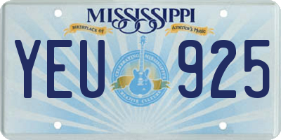 MS license plate YEU925