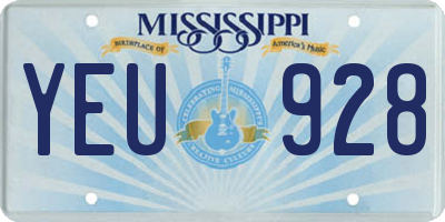 MS license plate YEU928