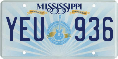 MS license plate YEU936