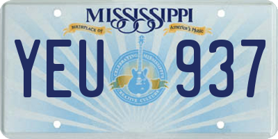 MS license plate YEU937