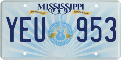 MS license plate YEU953