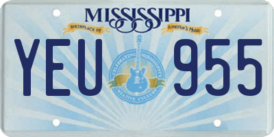 MS license plate YEU955