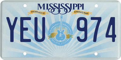 MS license plate YEU974