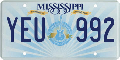 MS license plate YEU992