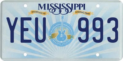 MS license plate YEU993
