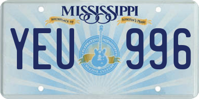MS license plate YEU996