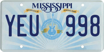 MS license plate YEU998