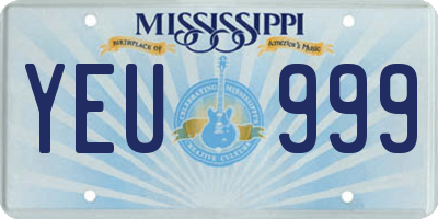 MS license plate YEU999