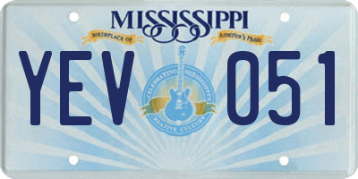 MS license plate YEV051