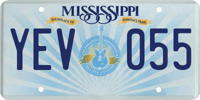 MS license plate YEV055
