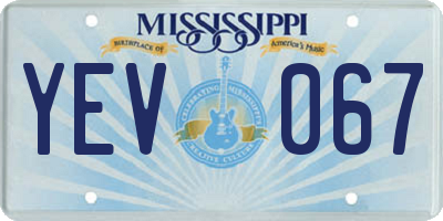 MS license plate YEV067