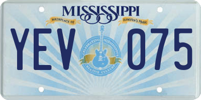 MS license plate YEV075