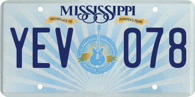 MS license plate YEV078