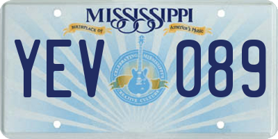 MS license plate YEV089