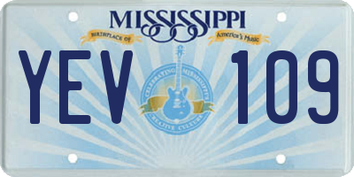 MS license plate YEV109