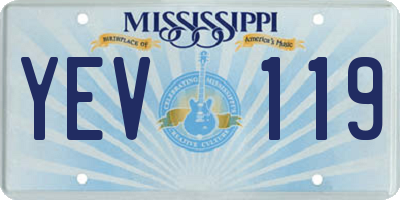 MS license plate YEV119