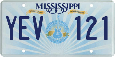 MS license plate YEV121