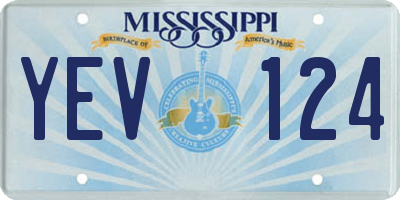MS license plate YEV124