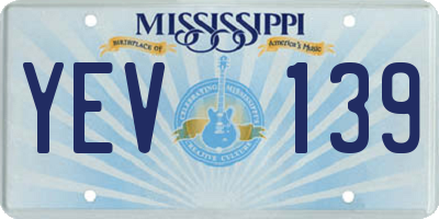 MS license plate YEV139