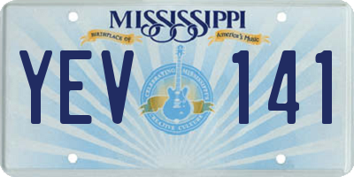 MS license plate YEV141