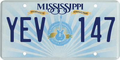 MS license plate YEV147