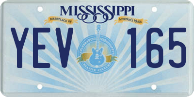 MS license plate YEV165