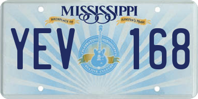 MS license plate YEV168