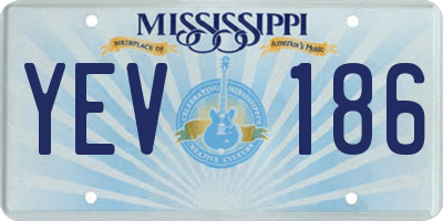 MS license plate YEV186