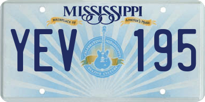 MS license plate YEV195