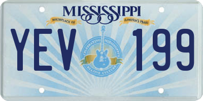 MS license plate YEV199