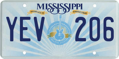 MS license plate YEV206