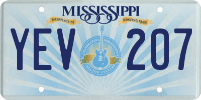 MS license plate YEV207