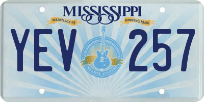 MS license plate YEV257