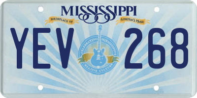 MS license plate YEV268