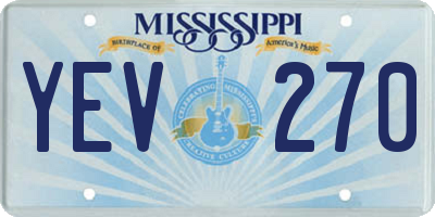 MS license plate YEV270