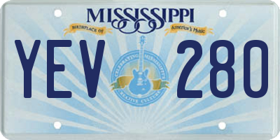 MS license plate YEV280