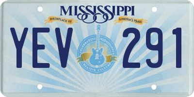 MS license plate YEV291